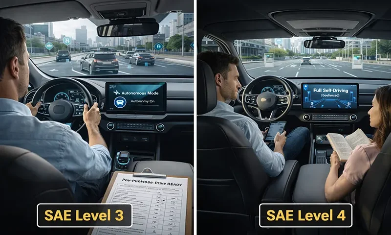 Beyond the Wheel: Demystifying SAE Level 3 vs. Level 4 Autonomous Driving